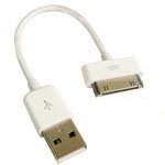 Cable USB para cargar y sincronizar vuestra Apple iPhone 3, iPhone 4 / 4S, iPad , iPad 2, iPod touch , iPod Nano , iPod Classic-NOV@GO® (Cable corto USB)