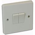 CRABTREE 4172 10AX 2 Gang 2 Way SP Light Switch, White