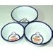 Produktbild 3 Round Pudding Bowls in Traditional White Enamel a Set of 3 Bowls / Basins for baking puddings by Falcon