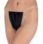 Disposable Black Thongs Pants Spray Tanning Waxing X 10 Individually Wrapped N&b