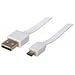 Produktbild Manhattan Flat - USB-Kabel - USB Typ A, 4-polig M - 5-polig Micro-USB Typ B M - 1,0m USB/USB2.0 - geformt - weiss 391832