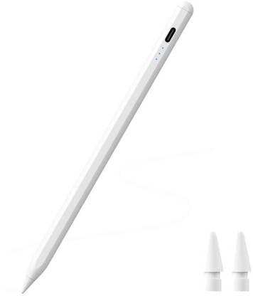BoldBlossom Digital Stylus Pen for Tablet Stylus Pencil for iPad Tablets with Angle Tilt Sensitivity, Palm Rejection, Attaches Magnetically, Battery LED Indicator, Type-C Charging White
