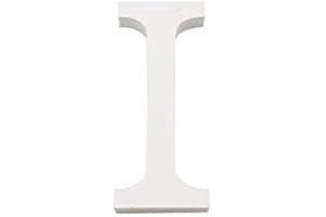 H HANSEL HOME Letras y Números de Madera Blanca Alfabeto para Decoración Altura 15cm (I)