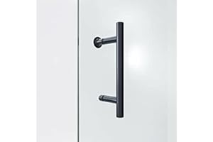 AQUALAVOS Türgriff Schwarz Duschtürgriff Edelstahl Griff für Duschtür Glastüren Schiebetür Glasduschtür Dusch-Glastürgriffe Bügelgriff Stangengriff 130 mm Lochabstand