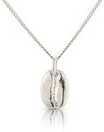 Silver Coffee Bean Necklace On Chain