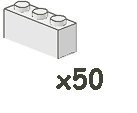 LEGO City - 50 Steine mit 1x3 Noppen in weiss - STEINE