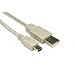 Produktbild USB 2.0 Shielded A Male to Mini B Cable. Digital Camera, Camcorder, Card Reader to PC / Laptop Lead. Beige 2 Metre