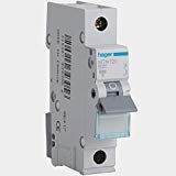 Hager MTN120 Miniature Circuit Breaker, 1 Pole, 1 Module, Type B, 6 kA Breaking Capacity, 20 A Current