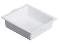 080-0070-183 - Ziegel-Schale für 1/2 Ziegel, weiß, Kunststoff für Steckschaum