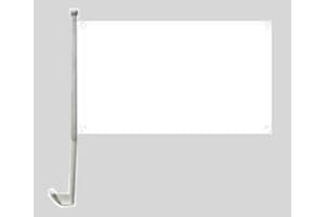 Everflag Car Flag, White, Ideal for DIY