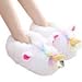 Produktbild thematys Einhorn Plüsch Haus-Schuhe für Kinder & Erwachsene - komfortable und Kuschelige Pantoffeln - Einheitsgröße 36-44 (Weiß)