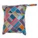 Waterproof Resuable Wet Dry Baby Diaper Bag Organizer Pouch Dual Zipper Two Pockets Checked Pattern