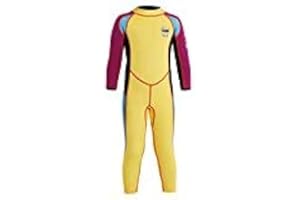 FEOYA Combinaison de Plongée Enfant Fille Néoprène 2.5MM Manches Longues Age 3-9 Ans pour Plongée Natation Activités Aquatiques