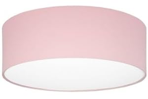 youngDECO® Lámpara de techo, plafon 4xE27, pantalla grande de algodón Ø45cm, para habitación infantil, salón, dormitorio, cocina, pasillo y oficina, fabricada en la UE