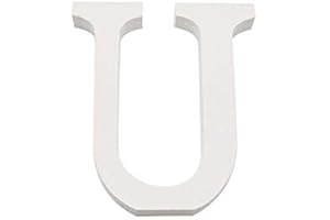 H HANSEL HOME Letras y Números de Madera Blanca Alfabeto para Decoración Altura 15cm (U)