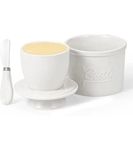 Burriera Francese In Porcellana - Portaburro Raffreddato Ad Acqua, 150 Ml, Design Elegante