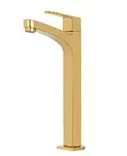 BASSINO Stylish Bathroom Counter top Basin faucets Pillar Cock Brass tap (Gold)