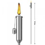 4 x Fackel Fackeln Ölfackel Gartenfackel Edelstahl Edelstahlfackel Garten Party 120 cm Dekoration - 2