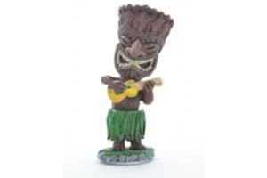 ‎DIXIE STORE DIXIE STORE Wackelfigur Auto Lustig Hawaii Deko Auto - 11cm Wackelfigur Auto Gadget - Wackeldackel fürs Auto Deko Innen - Autos Spielzeug - Auto Innenraum Zubehör Innenraum Deko - Tiki Ukulele