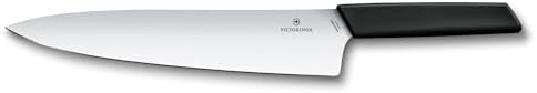Victorinox Coltello per Taglio Carne Swiss Modern, Filo Dritto, Lama di 25 cm in Acciaio Inossidabile, Impugnatura Ergonomica Sintetica, Nero
