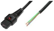 IEC Lock PC1025 C13 Coupler 2 m Power Cable – Power Cable (2 m, C13 Coupler, Male, Black, Right, Black Black)