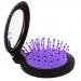 2 in 1 Mini Round Folding Hair Comb Massage Brush w/ Mirror Healthcare Scalp Massage Mirror Comb - Purple, As Described