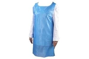 TESTEL Einweg-Schürzen aus Polyethylen-Kunststoff, wasserdicht, Blau, 200 Stück auf einer Rolle