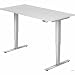 Produktbild k.A. Schreibtisch 160x80x62-127cm weiß/silber elektrisch höhenverstellbar