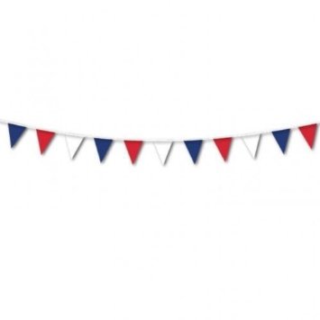 60 FEET RED WHITE AND BLUE BUNTING FOR INDOOR AND OUTDOOR PARTY EVENTS