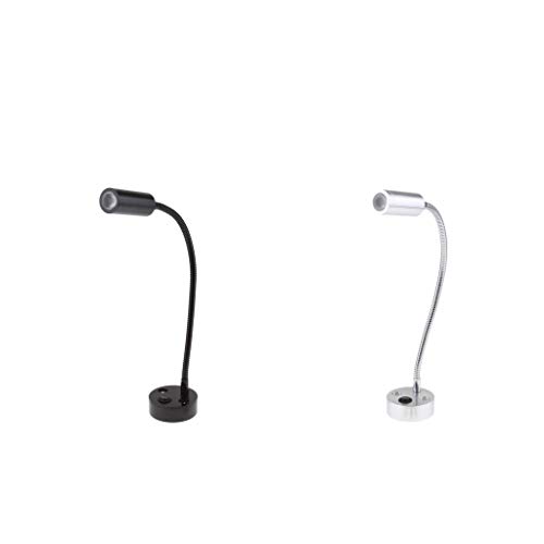 Preisvergleich Produktbild Shiwaki 2 Pack LED Leseleuchte 12V Schwanenhals Bettleuchte Energieeinsparung
