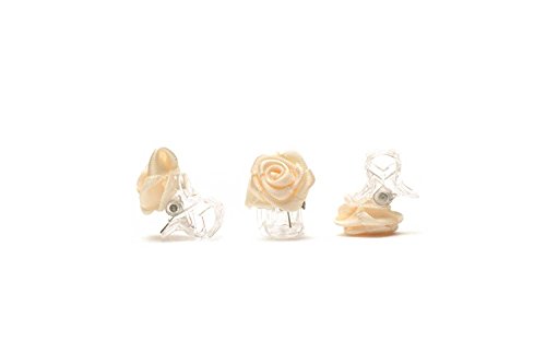 10 x Haarklammern Röschen – Brauthaarschmuck – Rosen Haarklammer – beige - 2