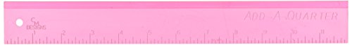 CM diseños cmd12pink Regla Add-a-Quarter Rosa Pack, 12 "