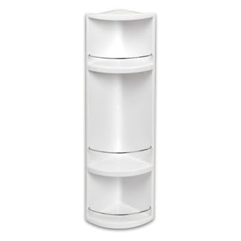 wohnideenshop Badregal Eckregal Wandregal Bad Weiss mit 3 Fächer 607/14