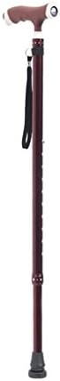 HAIYING Walking Stick Aluminium Alloy Elderly Retractable Walking Stick Aid Anti-slip Crutches Contain The Wristbands LED Light 95 CM ( Color : Bronze )