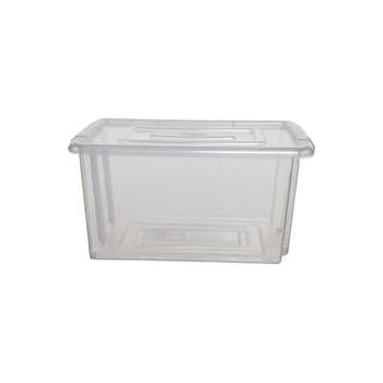 New Whitefurze Clear Plastic Stackable Container Small Storage Box With ...