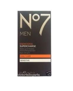 No7 Men Energising Supercharge Daily Care Sensitive 50ml **Despatched within Double Wall Box**