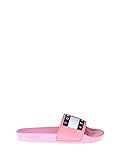 Farbe: Pink Tommy Hilfiger Denim Damen Flag Pool Slide Pantoletten Größe 37 EU Rot (rot)