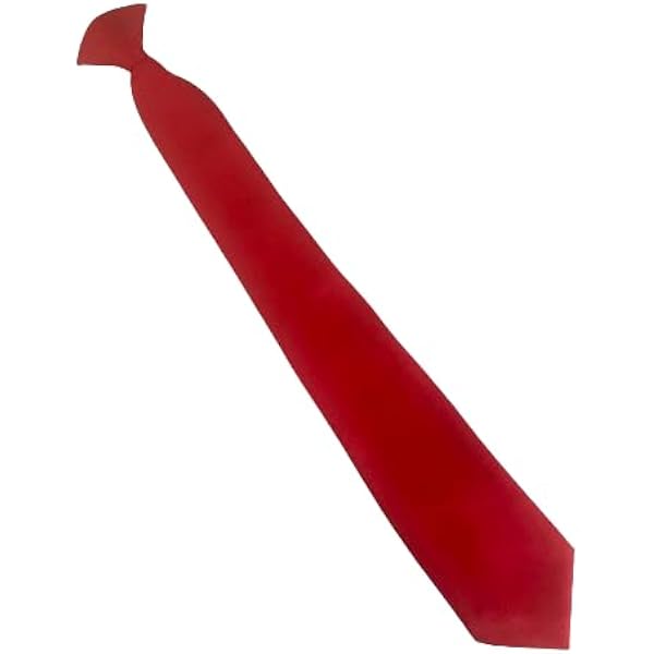 Clip-On Tie Set - Black, Navy, Grey & Burgundy Solid Color Ties For Security & Professional Use