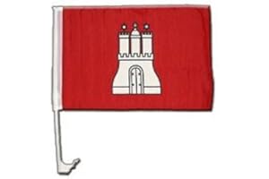 FLAGGENFRITZE Car Flag Germany Hamburg Car Flag – 30 x 40 cm