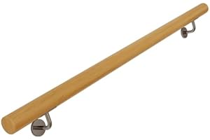 JIAJULASHOU123 Pasamanos De Madera Maciza Kit Completo,Pasamanos de Escalera Antideslizante Barandilla de Pared para Interiores para Villas,Lofts,Residencias de Ancianos (160cm)