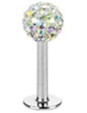 Paula & Fritz® Lippenpiercing aus Edelstahl Chirurgenstahl 316L 8mm lang Aufsa...