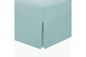 Musbury Polycotton Double Box Pleated Valance Sheet with 40cm (16") skirt - Duck Egg