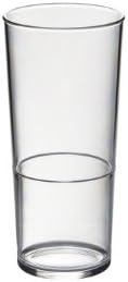 Virtually Glass Set of 6 Roltex Privilige Unbreakable Reusable Polycarbonate STACKING 15 oz Glasses (Volume 450ml/ 3/4 pint to rim, Height 15cm, Max Diameter 8cm)