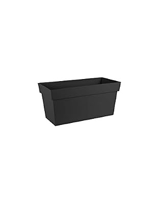 EDA Plastiques Jardinière polypropylène à réserve d'eau EDA L.79 x l.35 x H.39 cm anthracite