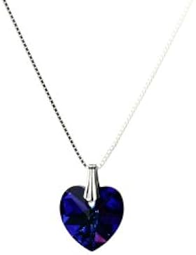 Kristallwerk, Kinderkette 925 Silber mit SWAROVSKI ELEMENTS Herz in der Farbe Heliotrope