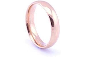 Vault 101 Limited Rose Gold (18k Plated) Men's Women's Stainless Steel Wedding Band Ring (4mm Wide)