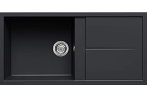 Elleci Lavello Incasso Unico 480 1 Vasca con gocciolatoio 100x50 Granitek (59 Antracite)