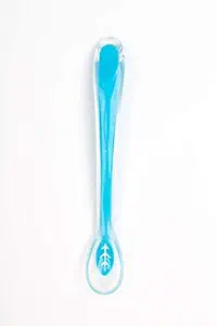 Baby Bucket Baby Spoons Soft Silicone Food Feeding Spoon Baby Weaning Spoon First Stage Self Feeding Training Spoon, BPA-Free [BLUE-2448]