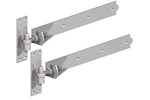 Wyre Direct Heavy Duty Gate Hinges - Adjustable Gate Hinges Heavy Duty, Gate Hinges Heavy Duty, Stable Door Hinges, Garage Door Hinges Heavy Duty Galvanised Hook And Band Gate Hinges - 1Pair 600mm 24"