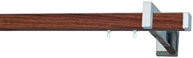 Profile Aluminium Walking Stick Square 20 x 20 mm Cherry Colour 1008 Single with Rope Pole Ceiling Mount with 2 Brackets, 160 cm